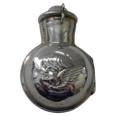 Antique Victorian English Sterling Silver Perfume Bottle - Cherub or Angel Decoration 