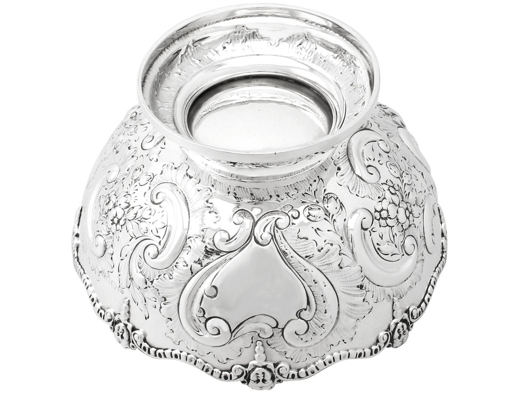 Victorian English Sterling Silver Presentation Bowl by Charles Stuart Harris For Sale 4