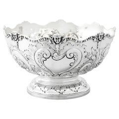 Bol de présentation en argent sterling anglais victorien par Charles Stuart Harris