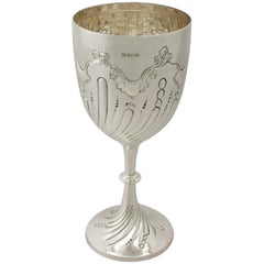 Victorian English Sterling Silver Presentation Cup by James Deakin & Sons