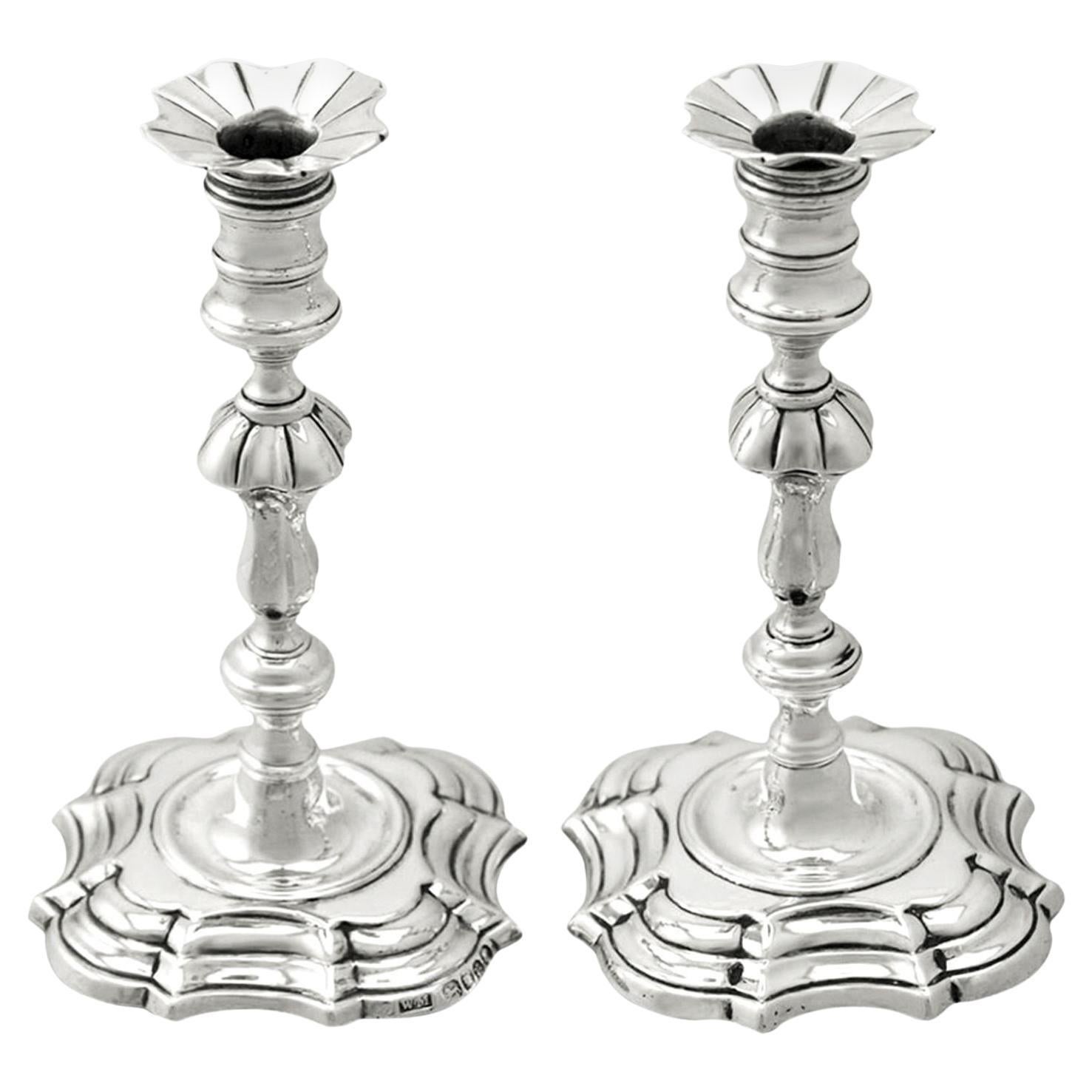 Porte-bougies anglais victoriens en argent sterling
