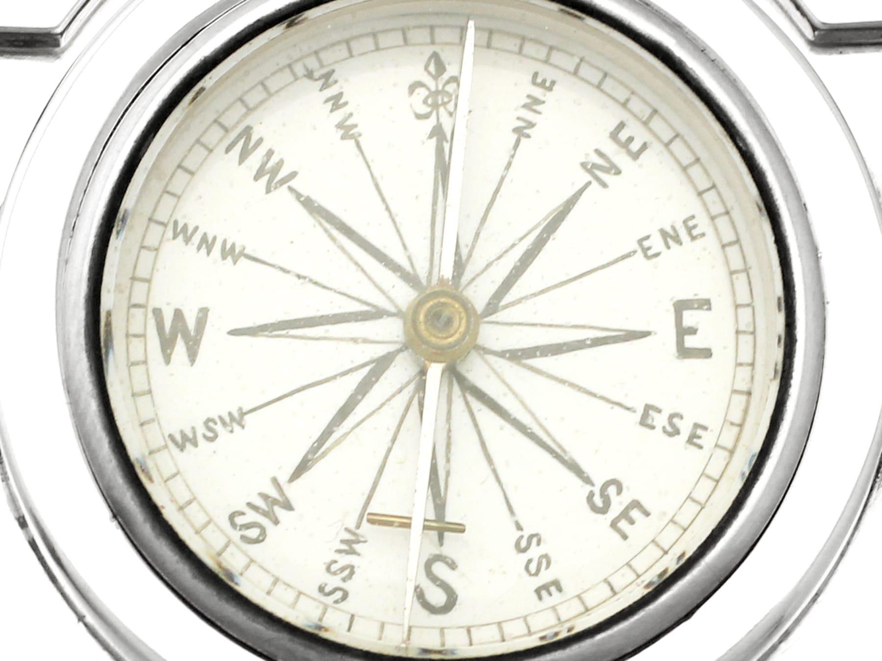 Horloge de voyage ou boussole en argent sterling de l'époque victorienne en vente 3