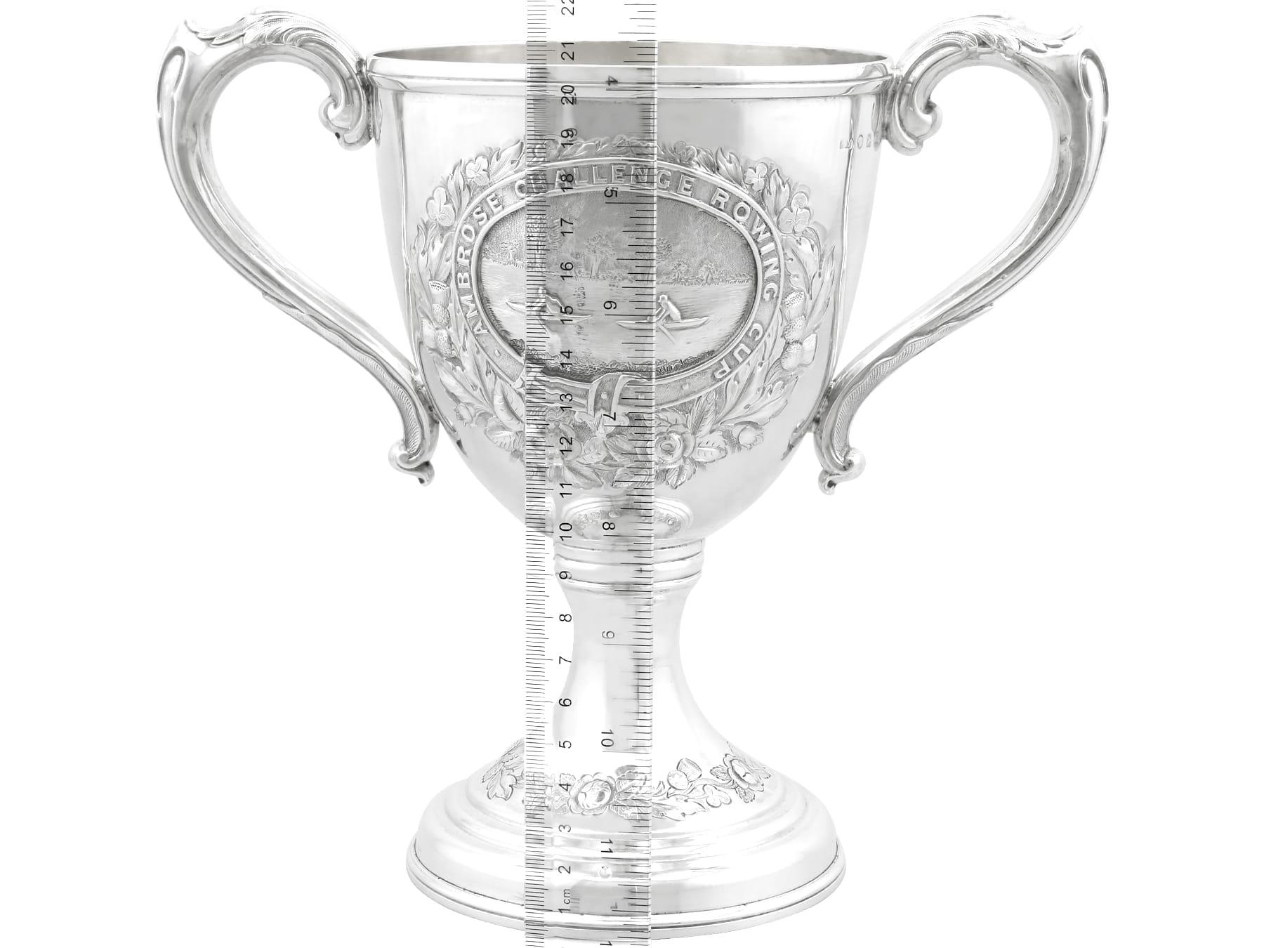 Copa trofeo inglesa victoriana de plata de ley con interés en el remo en venta 3