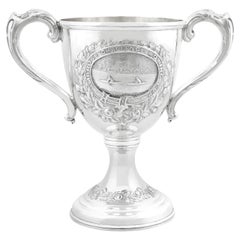 Copa trofeo inglesa victoriana de plata de ley con interés en el remo