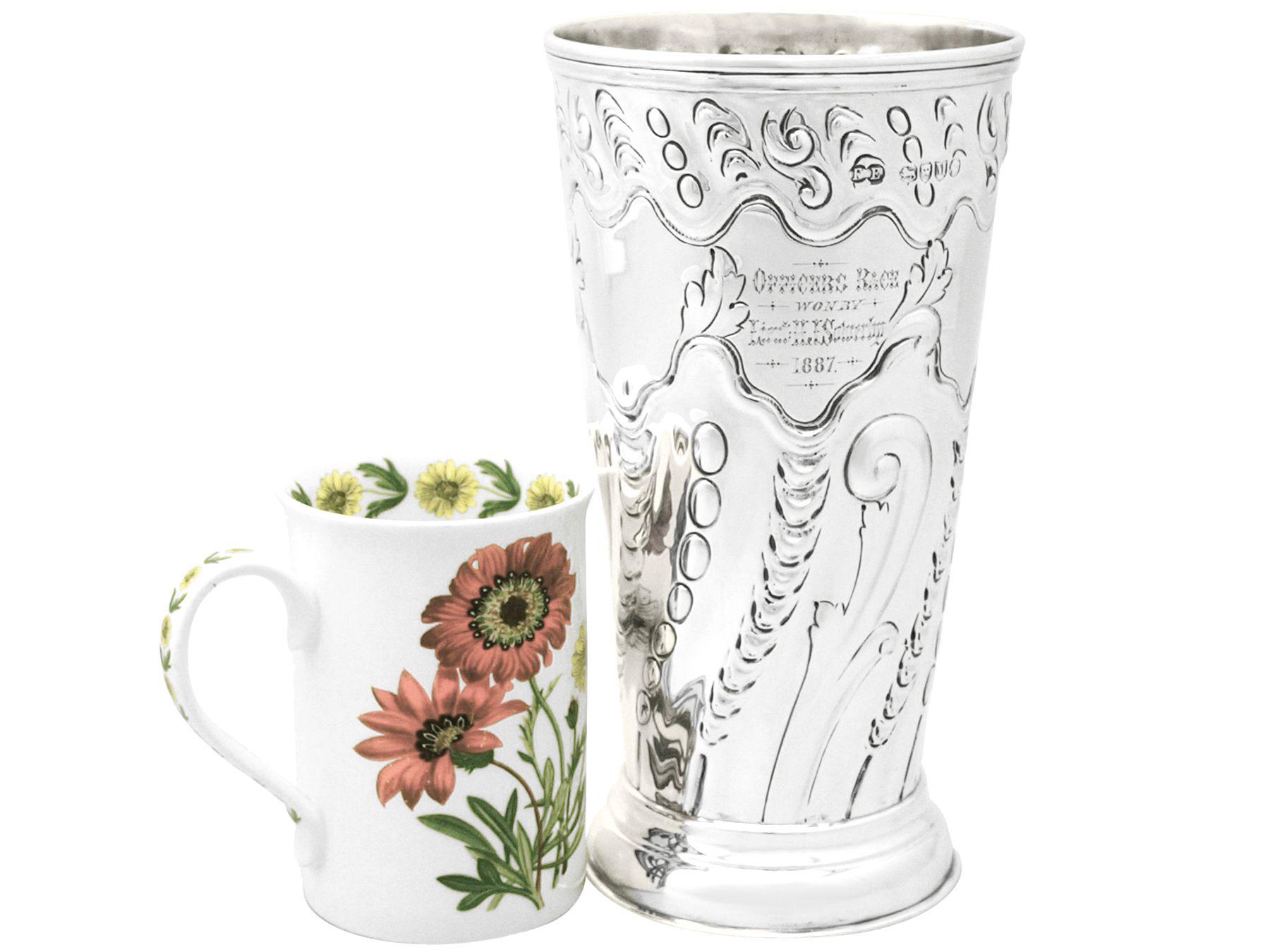 English Antique Victorian Sterling Silver Vase by Elkington & Co (1887) For Sale