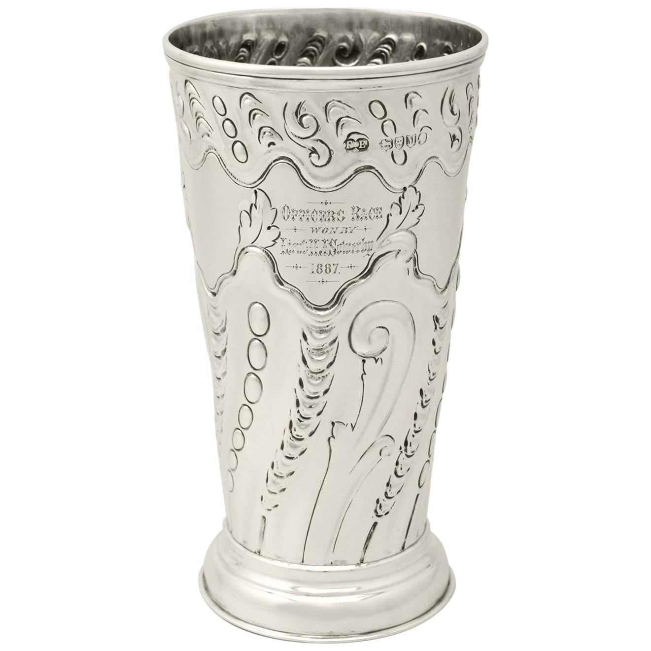 Antique Victorian Sterling Silver Vase For Sale at 1stdibs