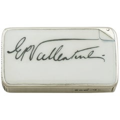 Victorian English Sterling Silver Vesta Case with Enamel