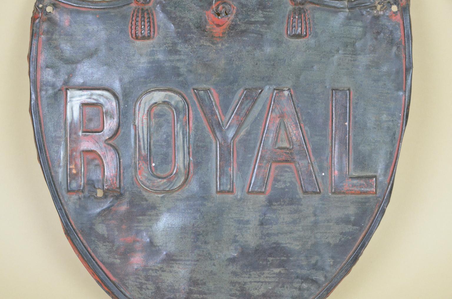Mid-19th Century Victorian English Vintage Royal Insurance Copper Fire Plaque