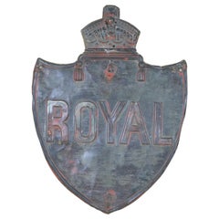Victorian English Vintage Royal Insurance Copper Fire Plaque