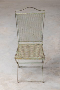 Victorian English Wrought Iron Wirework Garden Chair, 19th Century
