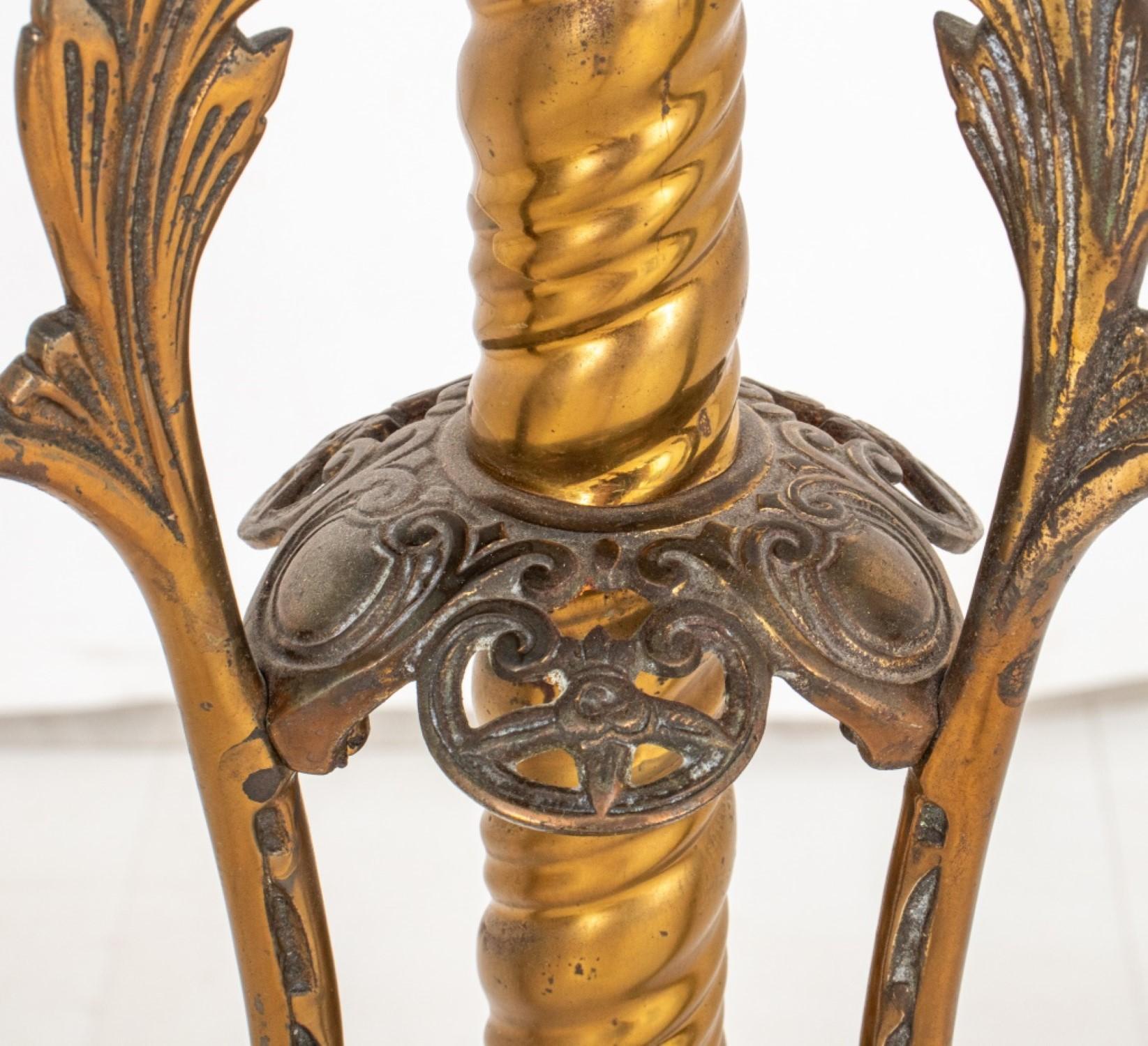 Victorian Engraved and Cast Brass Pedestal Table For Sale 4