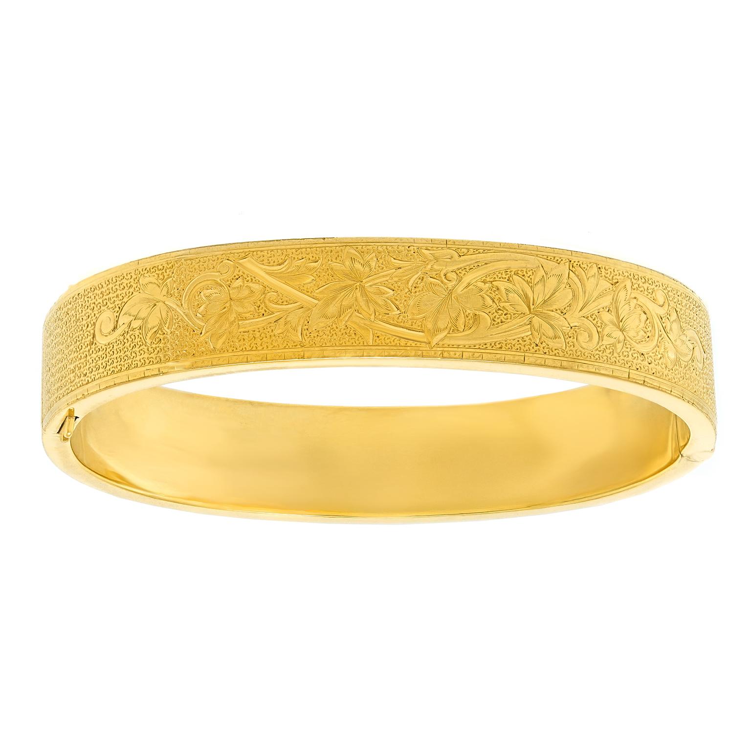 Bracciale vittoriano inciso In condizioni ottime in vendita a Litchfield, CT