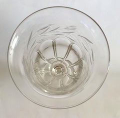 Antique Victorian Engraved Footed Base Celery Glass Vase