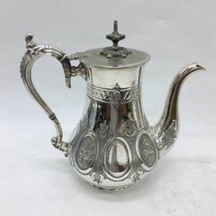 Victorian Engraved Silver Plated British Tea Set by Wilkinson 1870