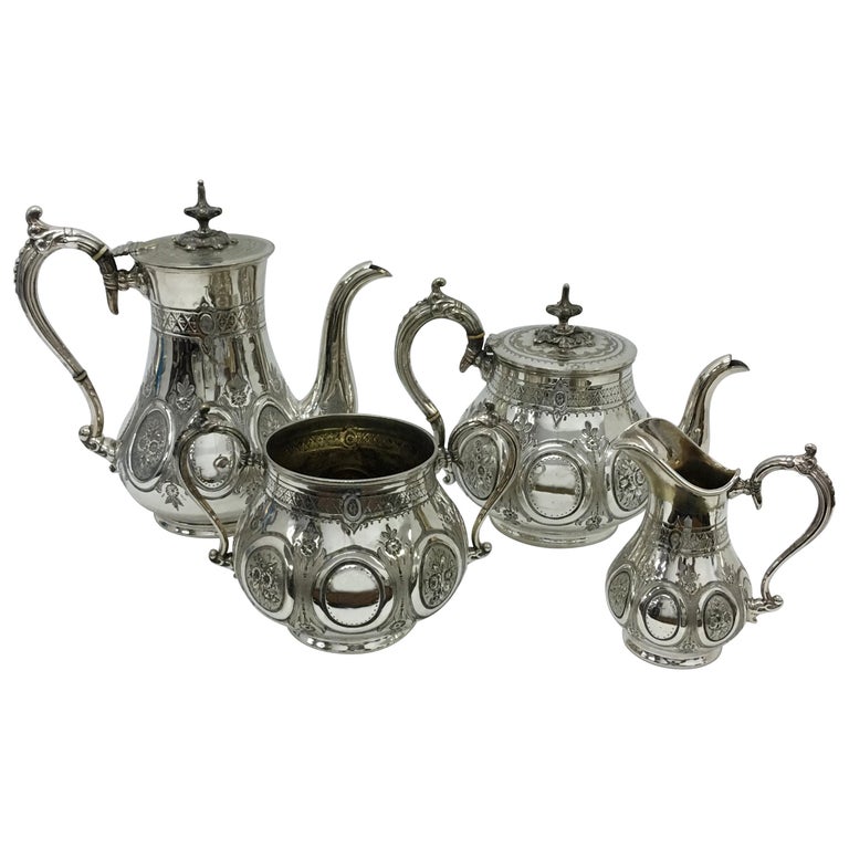 Victorian Engraved Silver Plated British Tea Set by Wilkinson 1870 at 1stDibs victorian plate