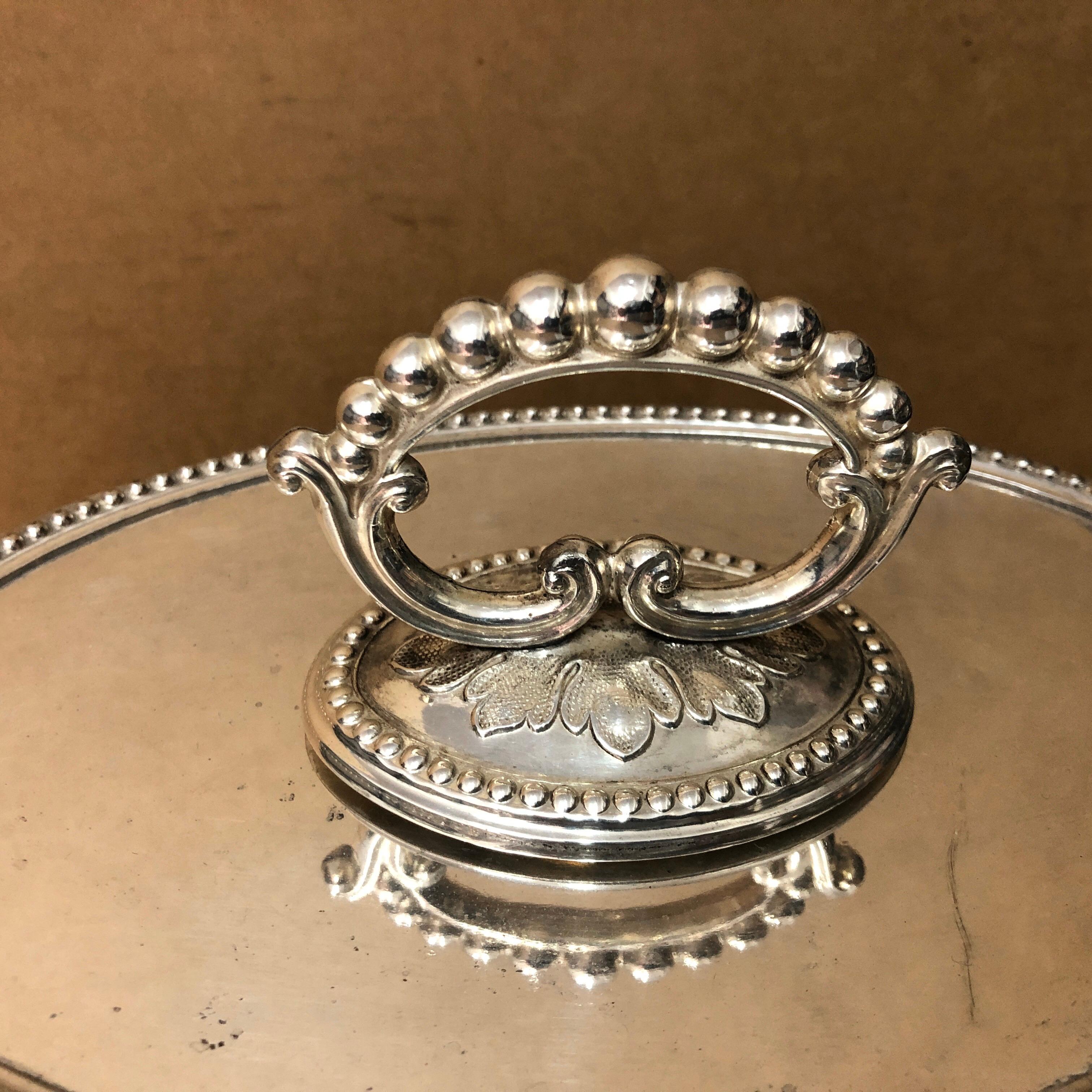 Late Victorian Victorian Engraved Silver Plated English Entree Dish, circa 1870