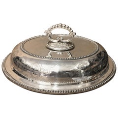 Victorian Engraved Silver Plated English Entree Dish, circa 1870