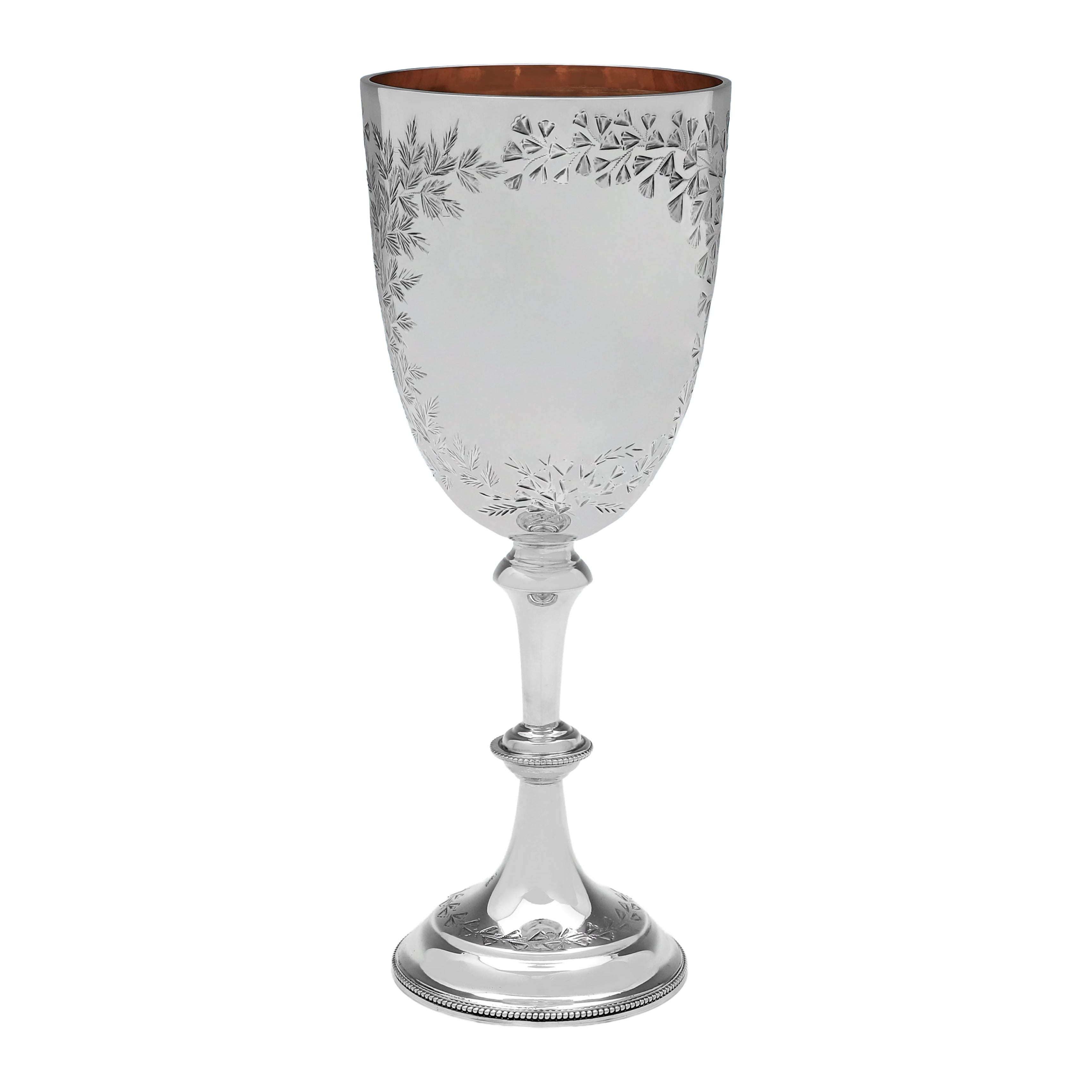 Calice vittoriano in argento sterling inciso realizzato a Londra nel 1890 in vendita