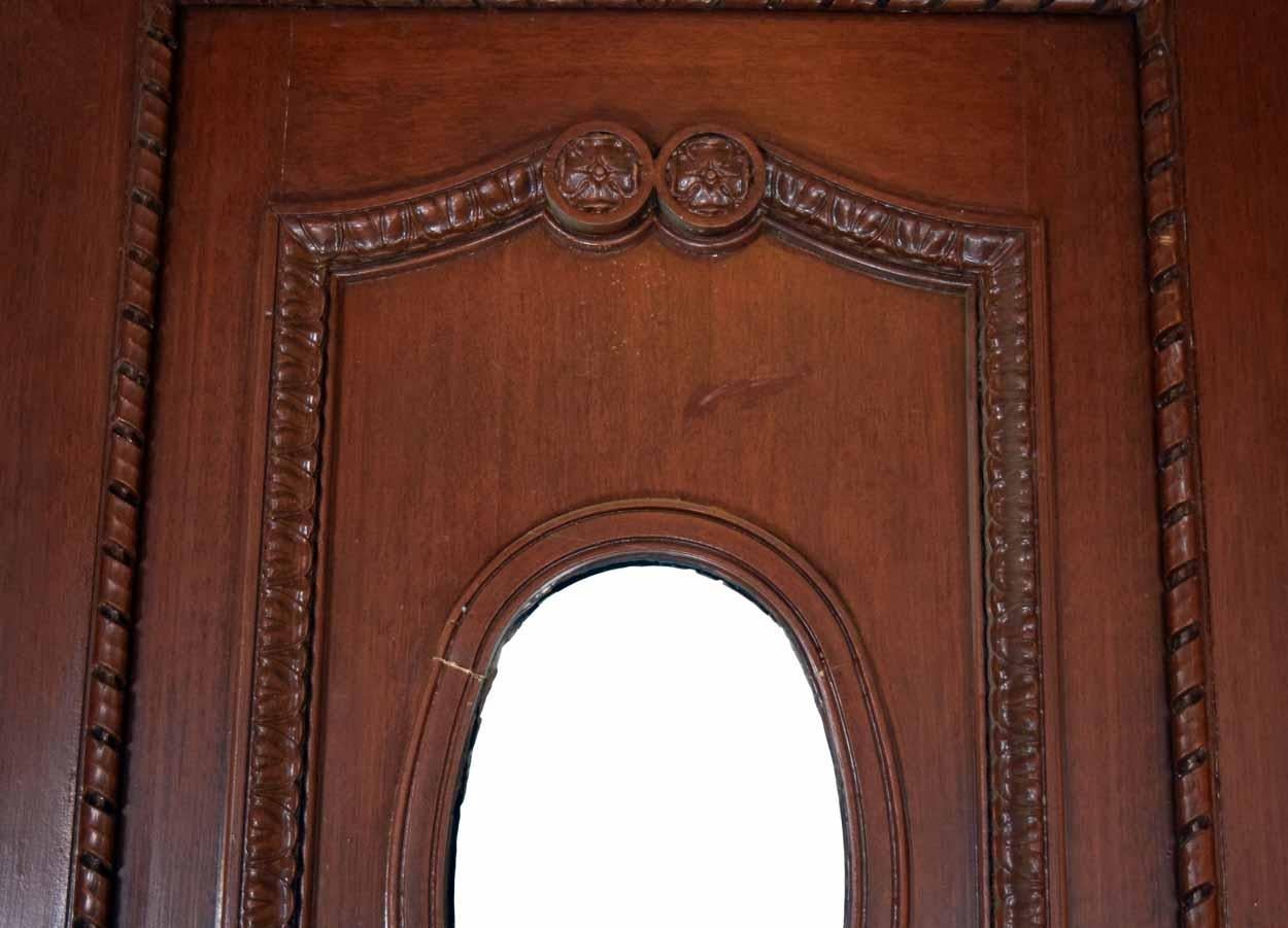 American Victorian Entrance Door Pair with Oval Windows