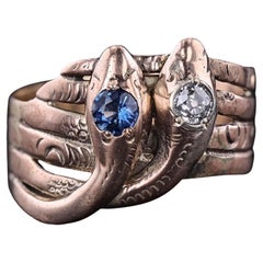 Victorian Entwined Snakes Ring of 8ct Gold