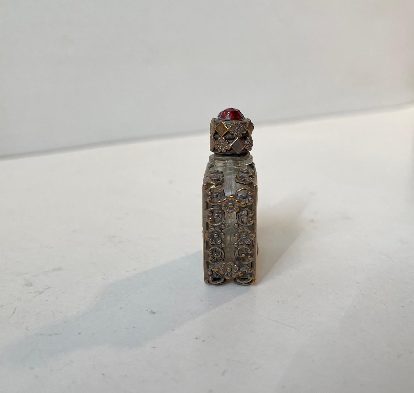 Late Victorian Victorian Equestrian Miniature Perfume or Scent Bottle For Sale
