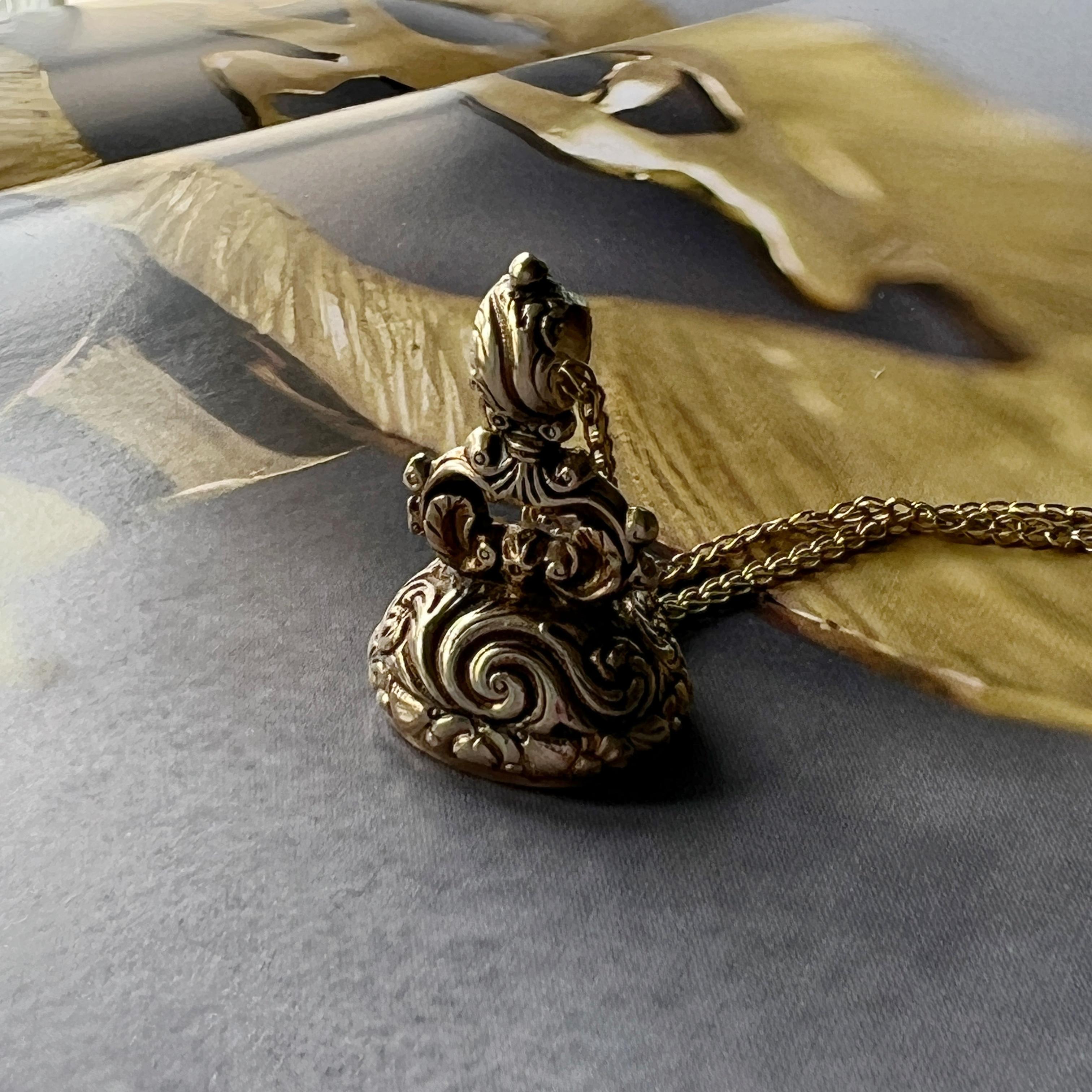 Victorian era 14k gold cupid and dog carnelian seal fob pendant 4