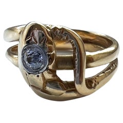 Victorian era 18K gold diamond snake ring