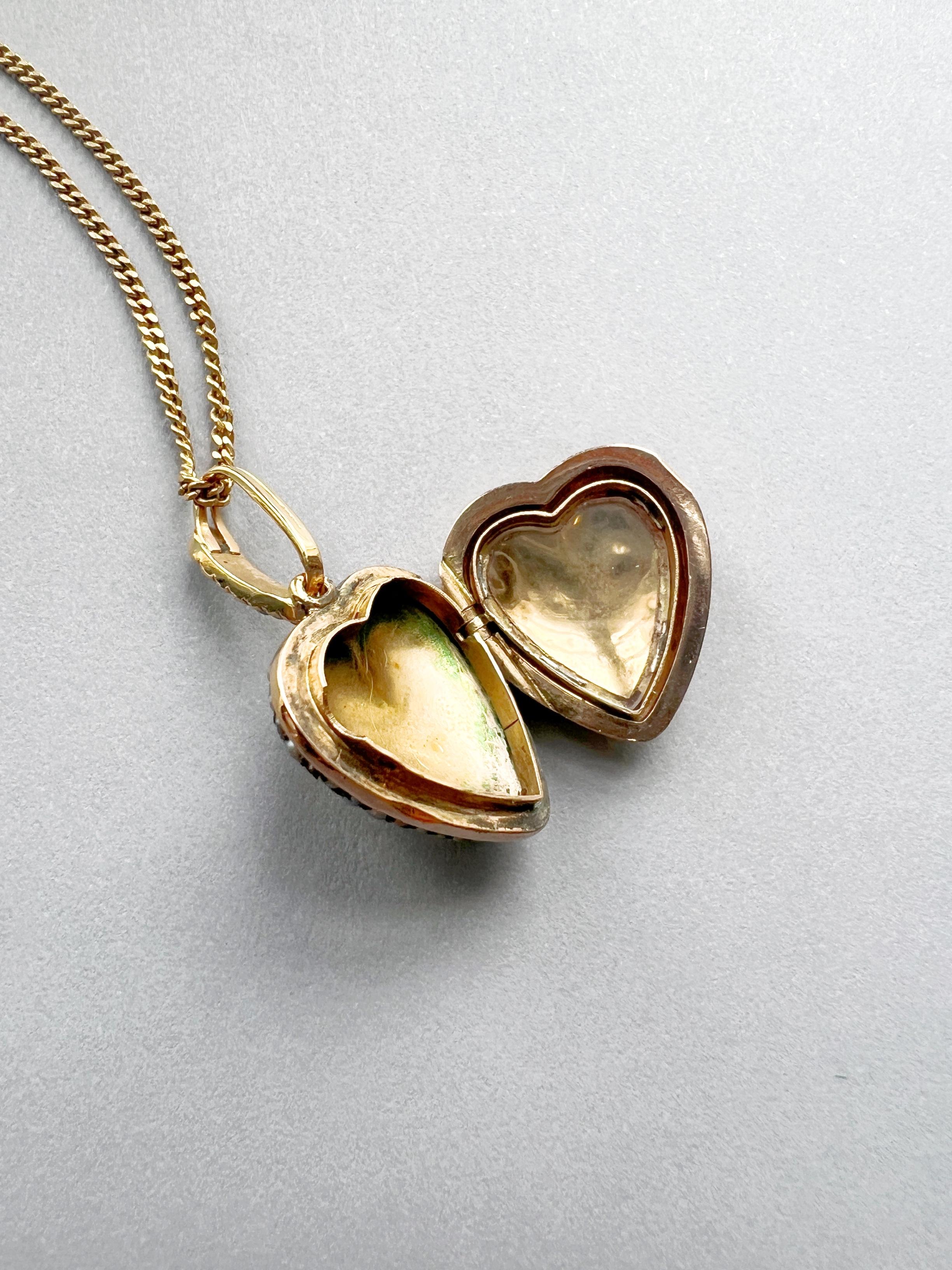 Victorian Era 18k Gold Gray Seed Pearl Puffy Heart Photo Locket Pendant 4