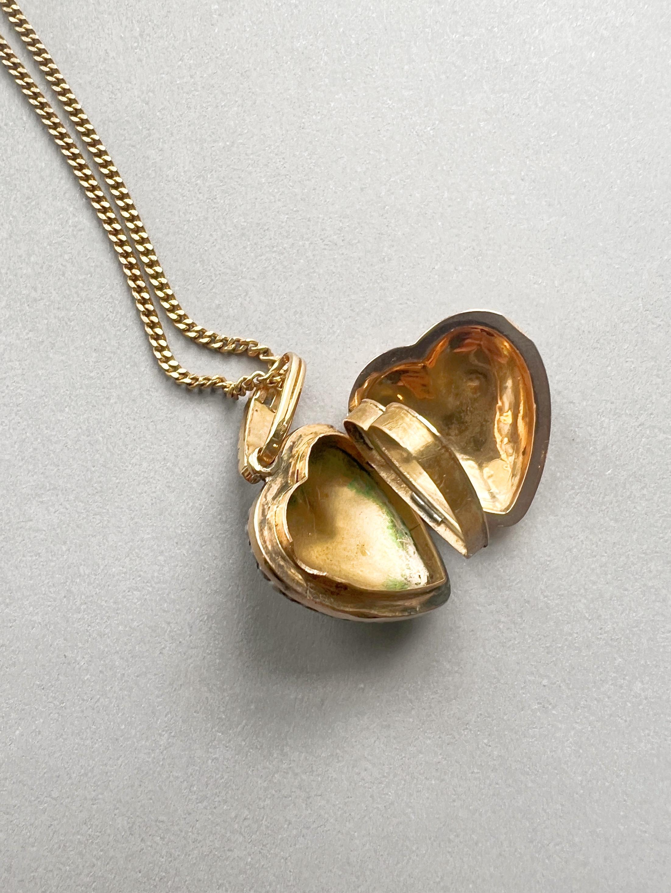 High Victorian Victorian Era 18k Gold Gray Seed Pearl Puffy Heart Photo Locket Pendant