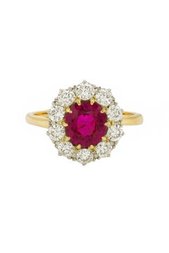Victorian Era 1900 Ruby Diamond Ring NO HEAT