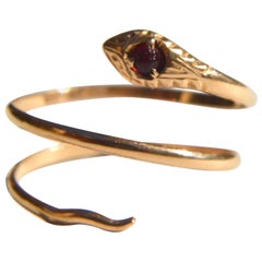 Victorian Era Antique Vintage 18 Karat Gold Snake Wrap Ring