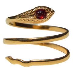 Victorian Era Antique Vintage 18 Karat Gold Snake Wrap Ring