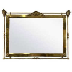 Miroir en laiton d'époque victorienne avec accents