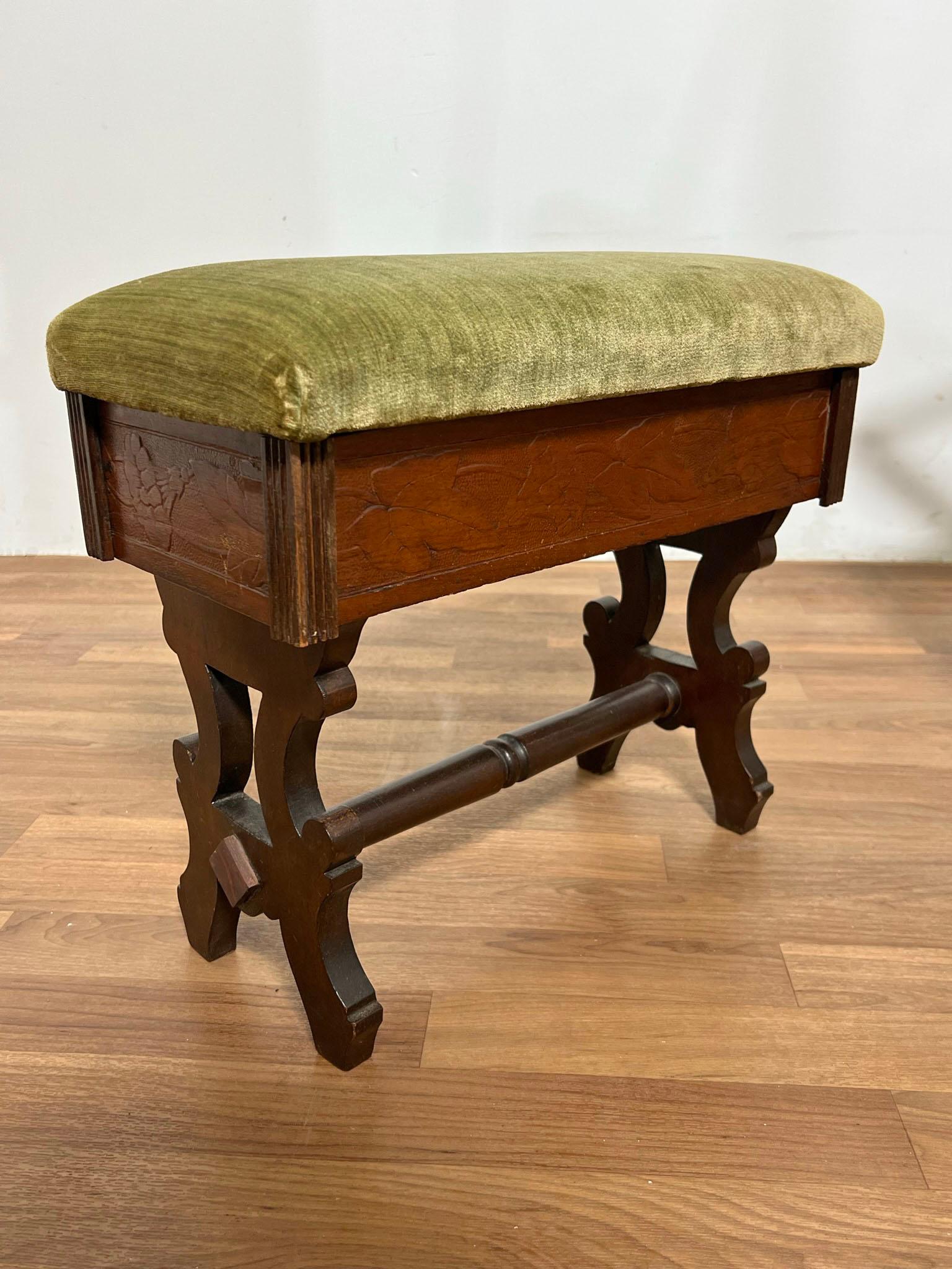 Victorian Era Campaign Chair with Lidded Ottoman, circa 1890s For Sale 8