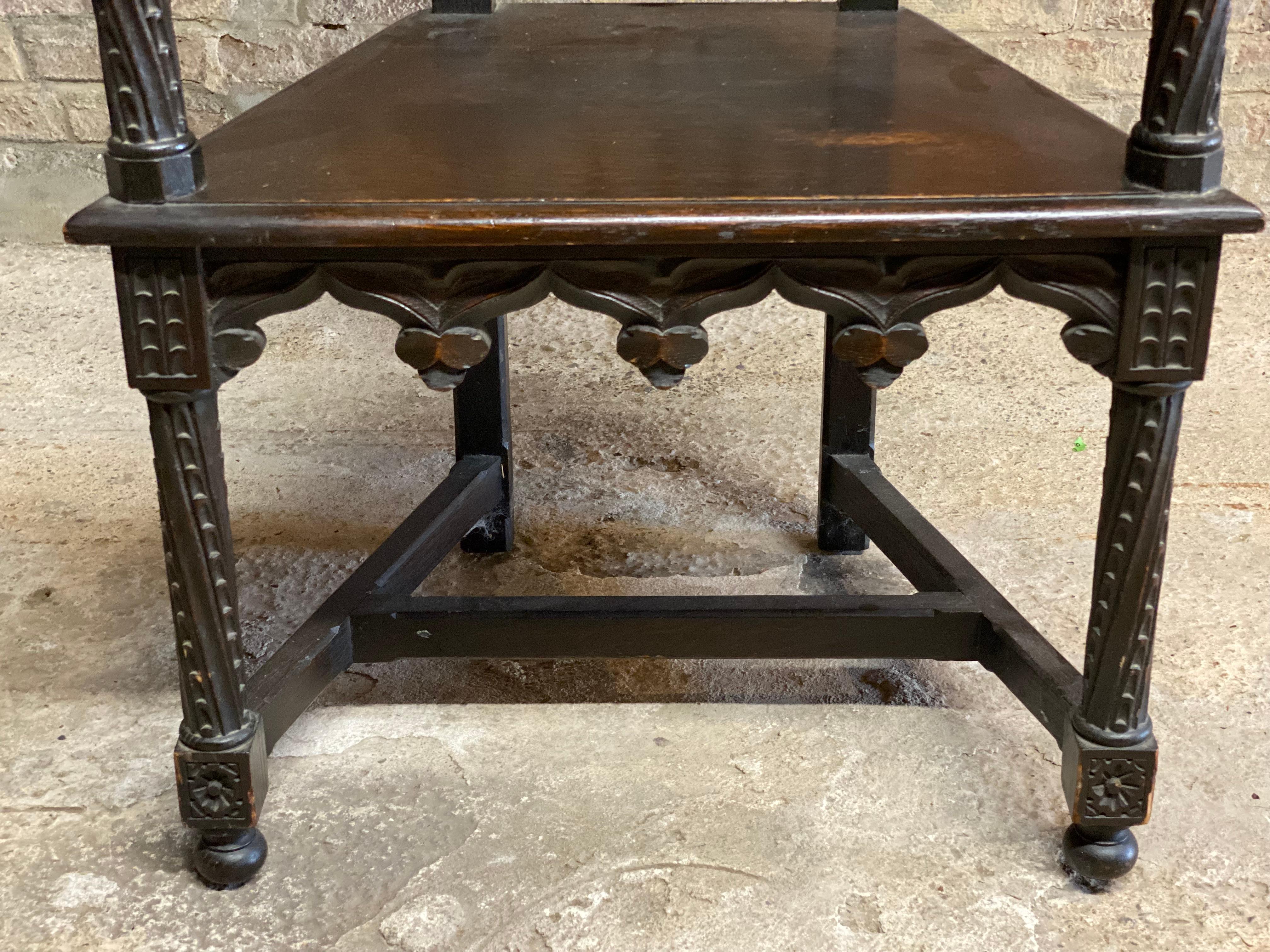 Victorian Era Carved English Feudal Oak Armchair 5
