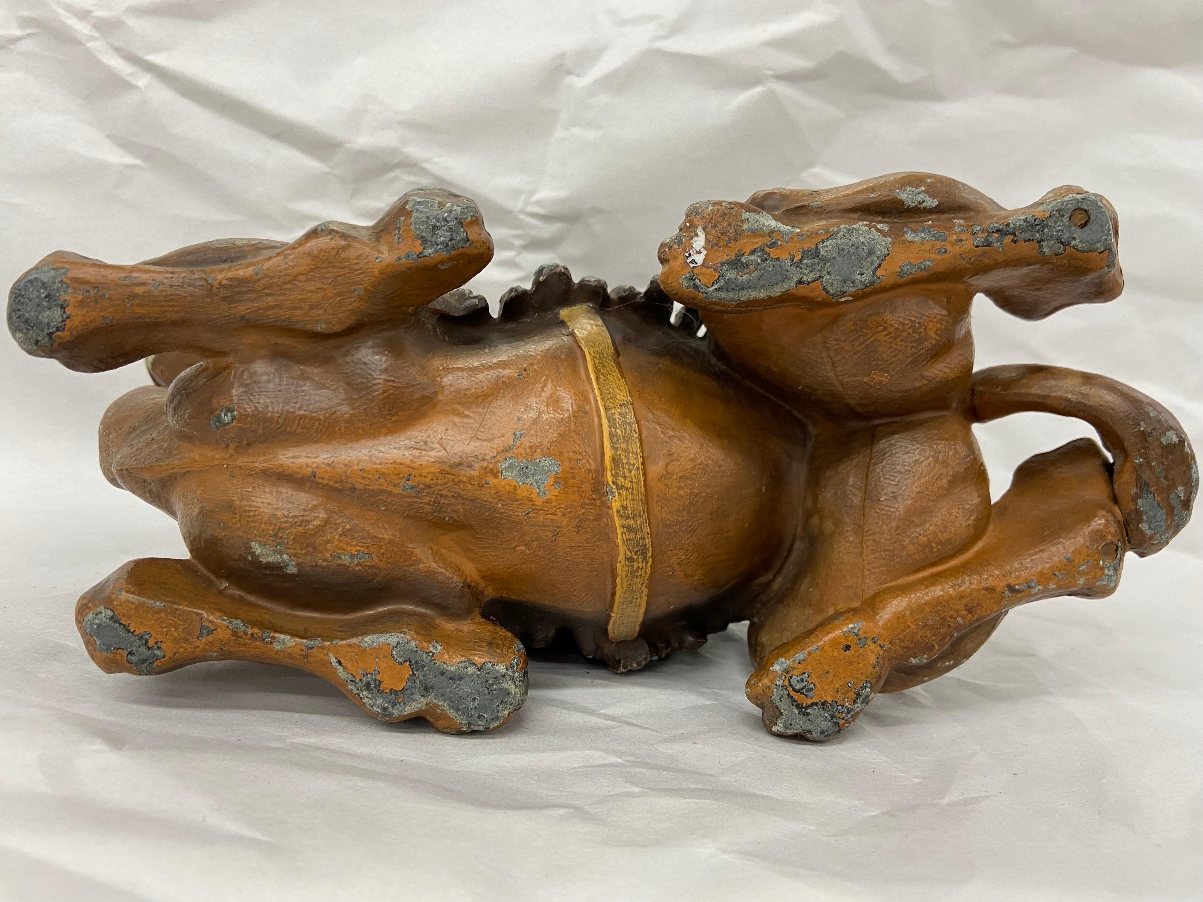 Victorian Era Cold Painted Spelter Figural and Sculptural Camel Desk Inkwell 6