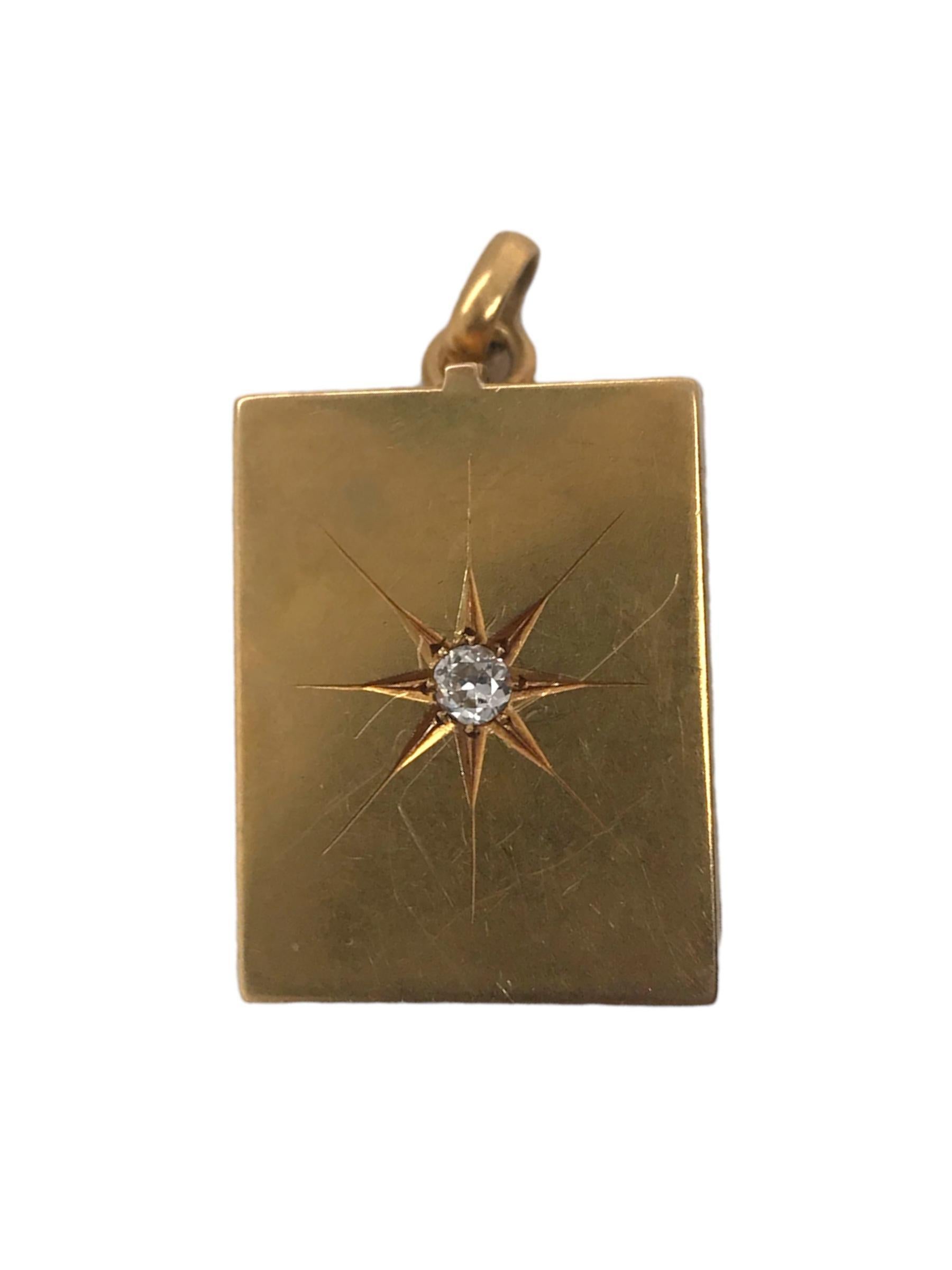 Viktorianische Ära Gold Diamant Medaillon Anhänger (Alteuropäischer Brillantschliff)