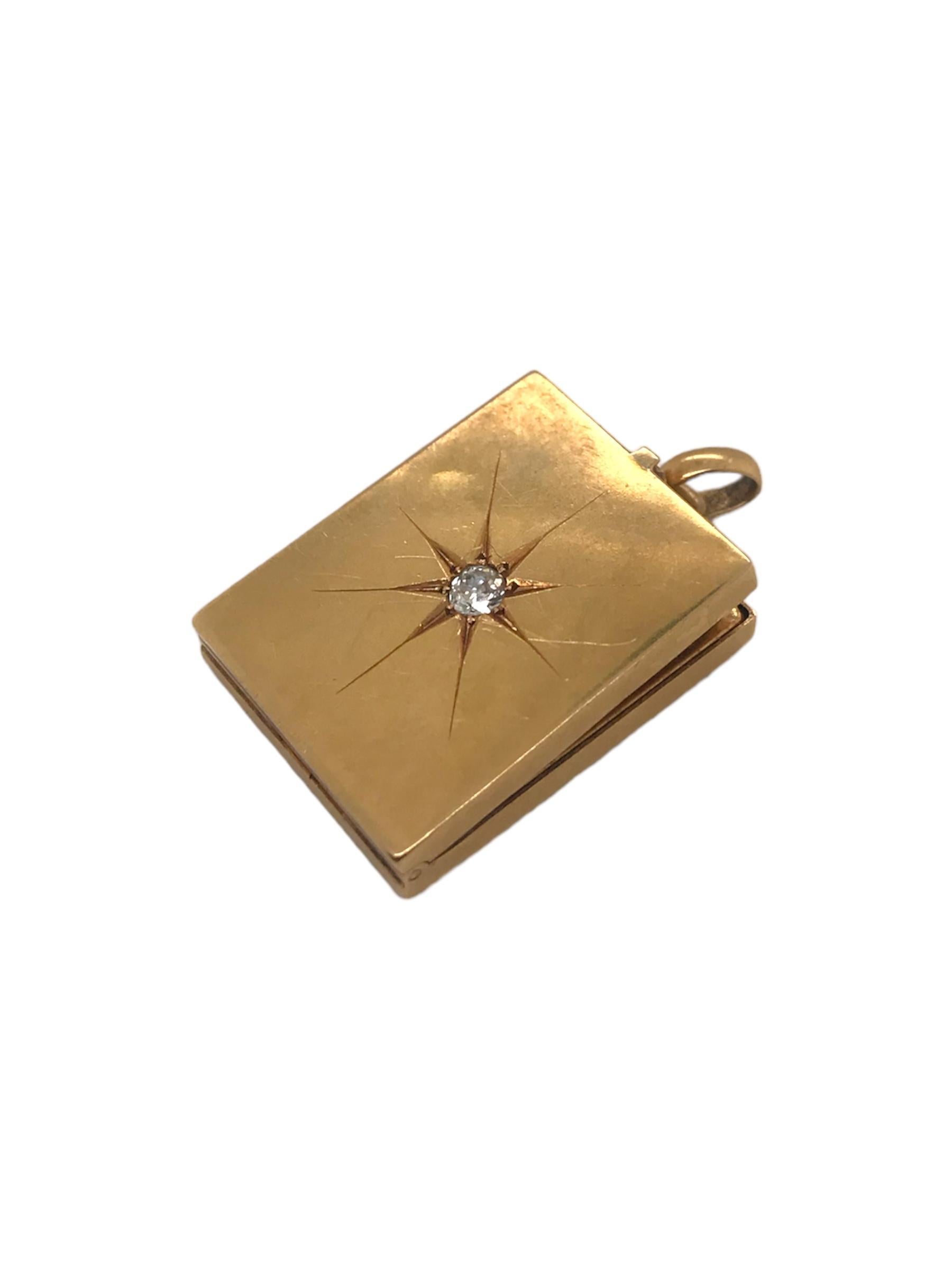 Viktorianische Ära Gold Diamant Medaillon Anhänger im Zustand „Gut“ in Montgomery, AL