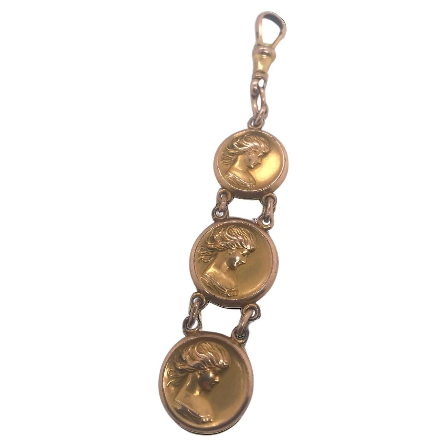 Victorian Era Gold Filled Charm Pendant For Sale