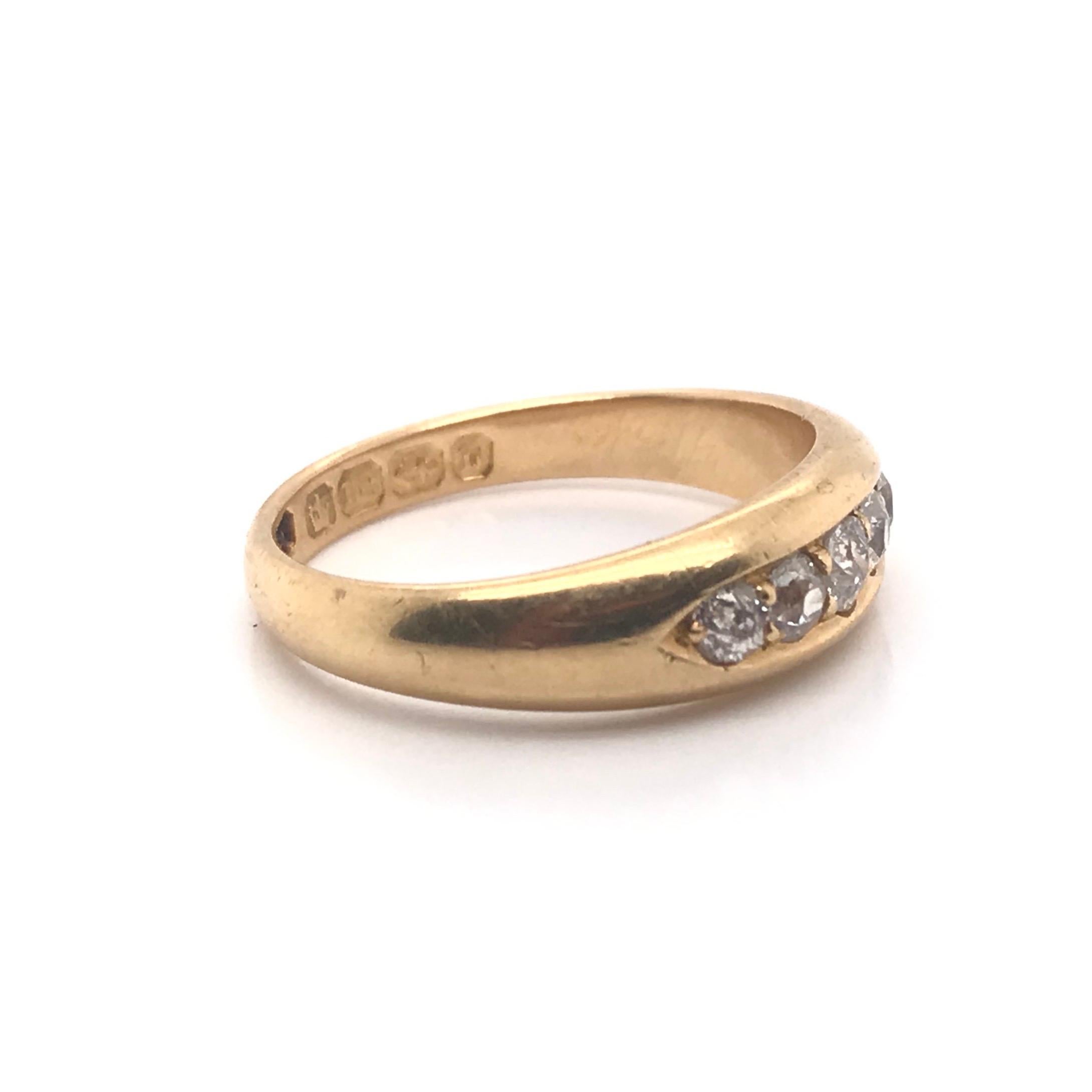 We love hallmarked jewelry! Little stamps inside of this ring tell us a story. They tell us where it was made, when it was made, and who made it.

The markings in this ring read:

L&L, the jewelry company that produced this gorgeous ring.
Crown,