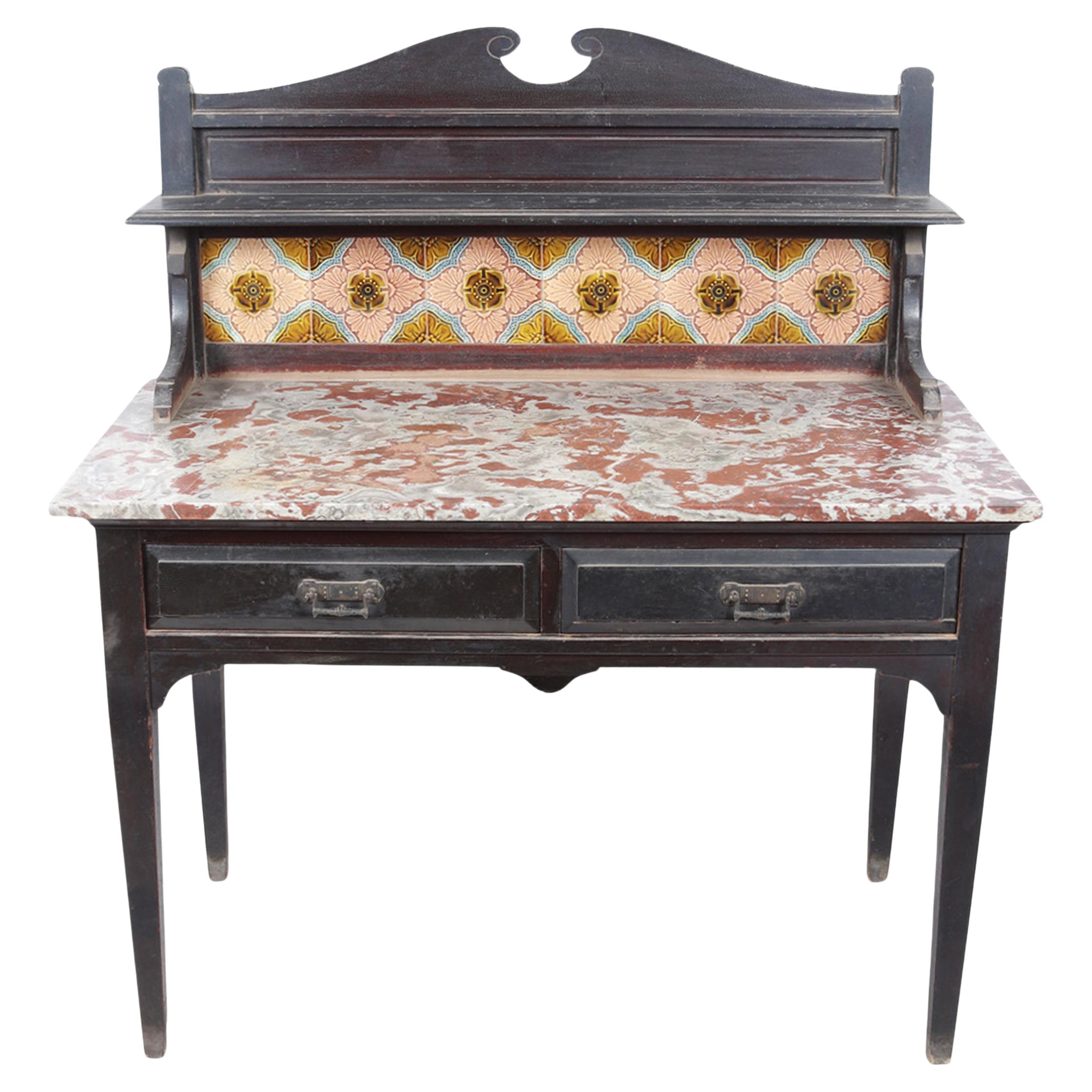 Victorian Era Marble Topped Table For Sale