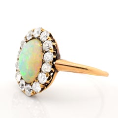 Victorian Era Opal Diamond Gold Ring