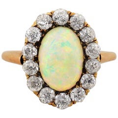 Victorian Era Opal Diamond Gold Ring