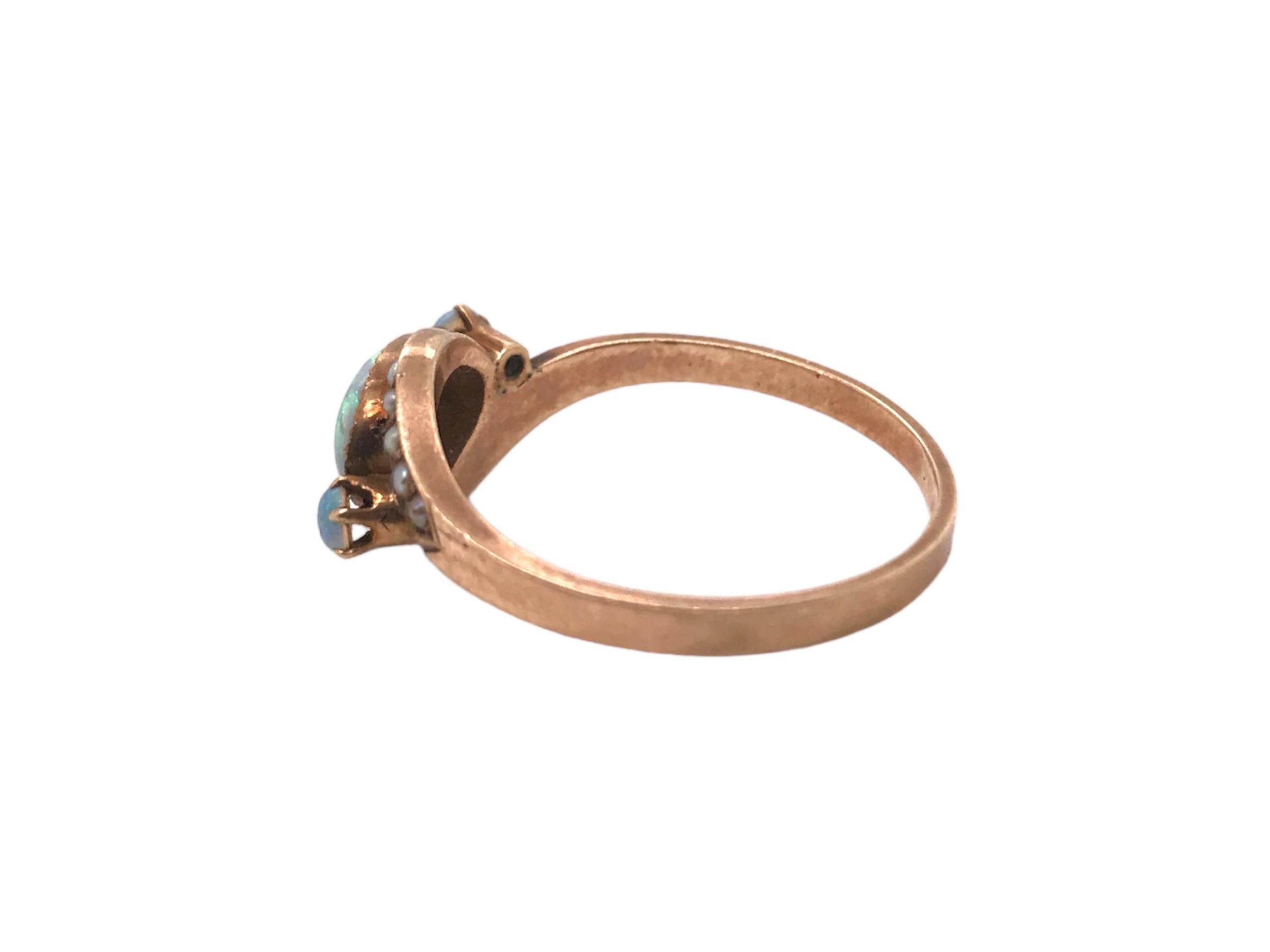 Viktorianisches Zeitalter Opal & Saatperle 10K Rose Gold 2