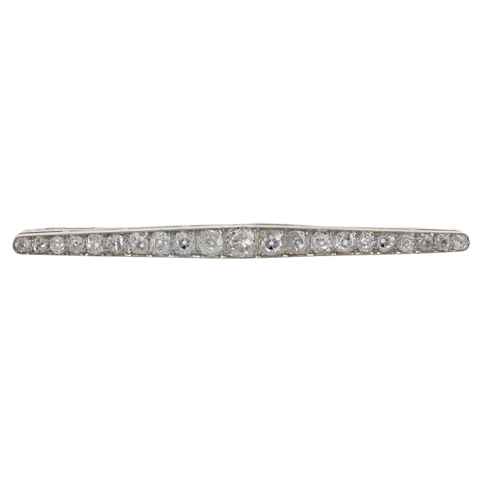 Victorian Era Platinum and Diamond Stick Pin