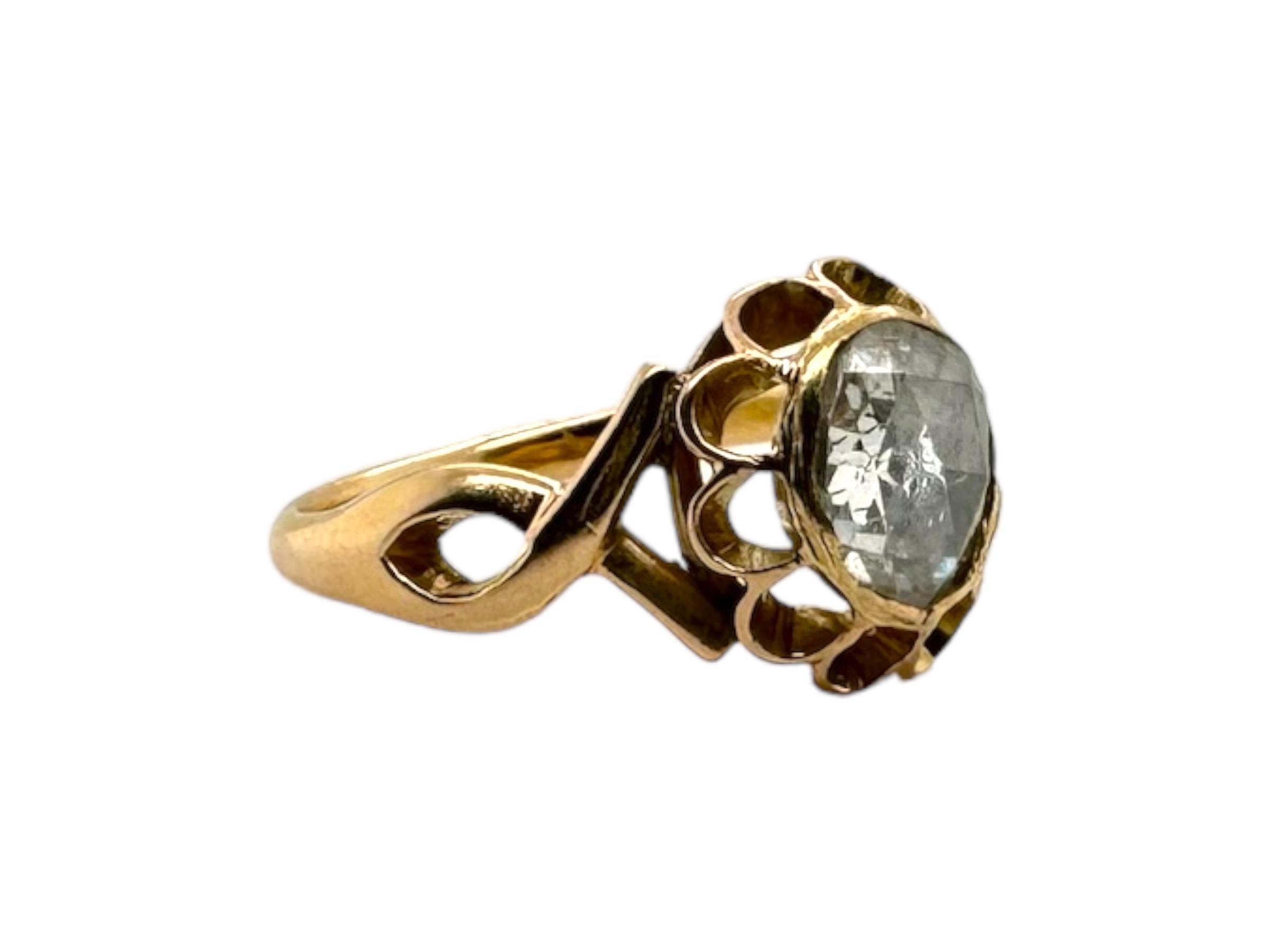 Victorian Era Rose Cut Diamond Engagement Ring In Good Condition For Sale In Montgomery, AL