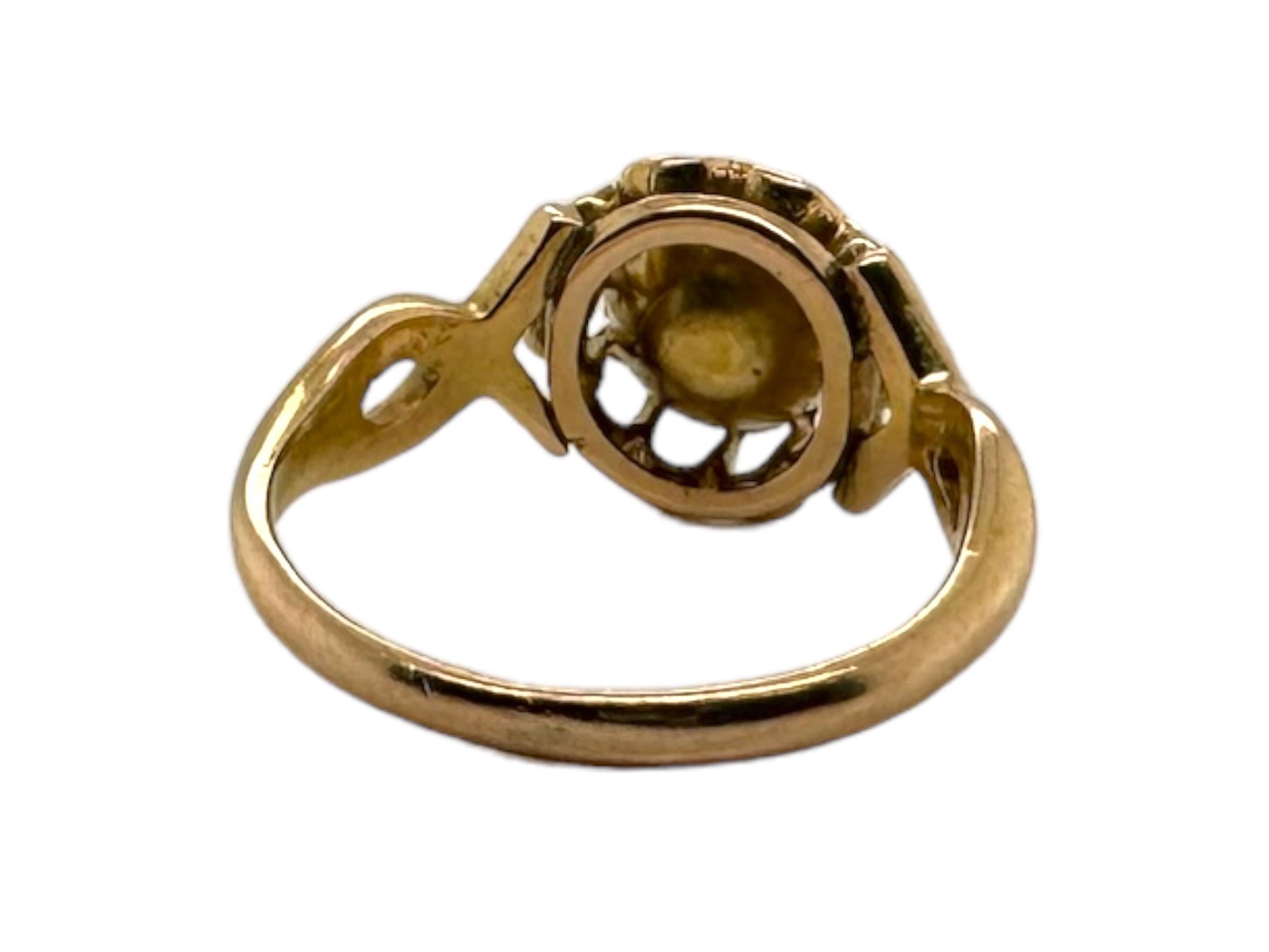 Victorian Era Rose Cut Diamond Engagement Ring For Sale 1