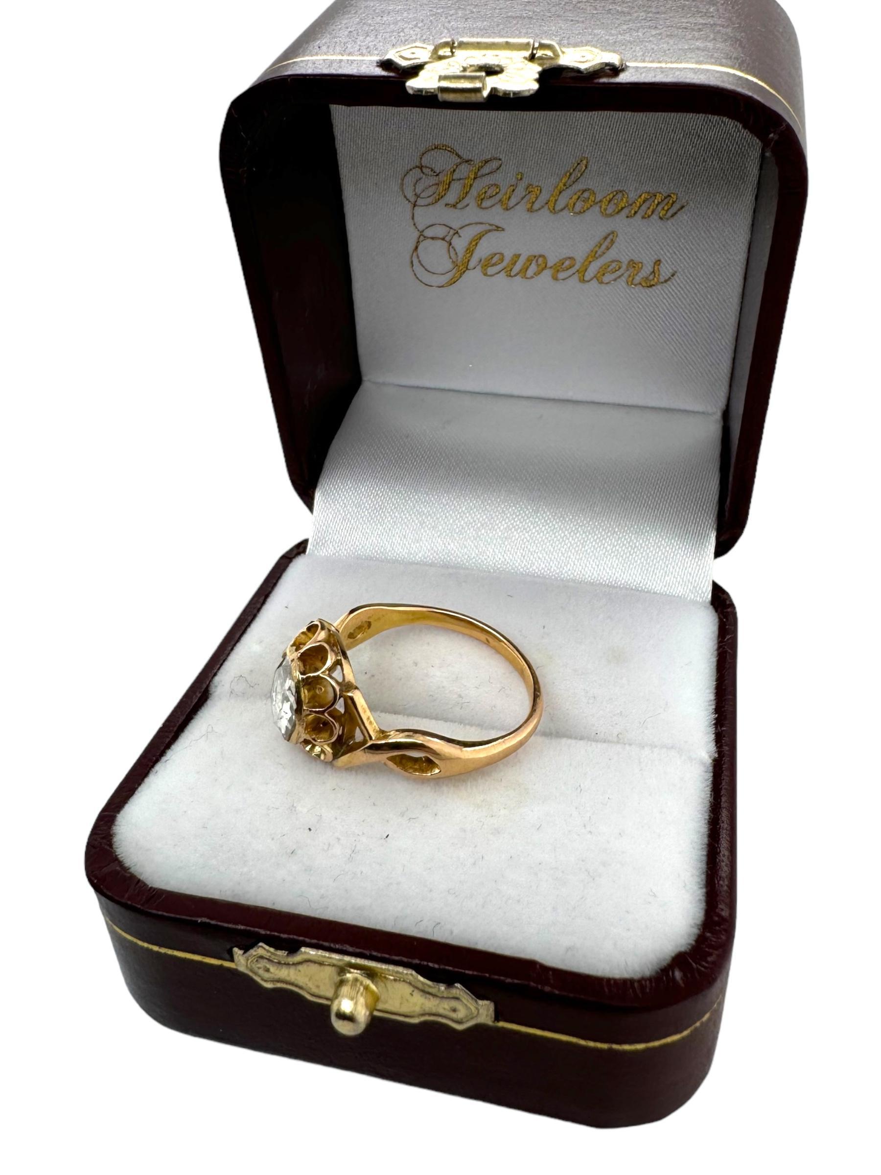 Victorian Era Rose Cut Diamond Engagement Ring For Sale 4