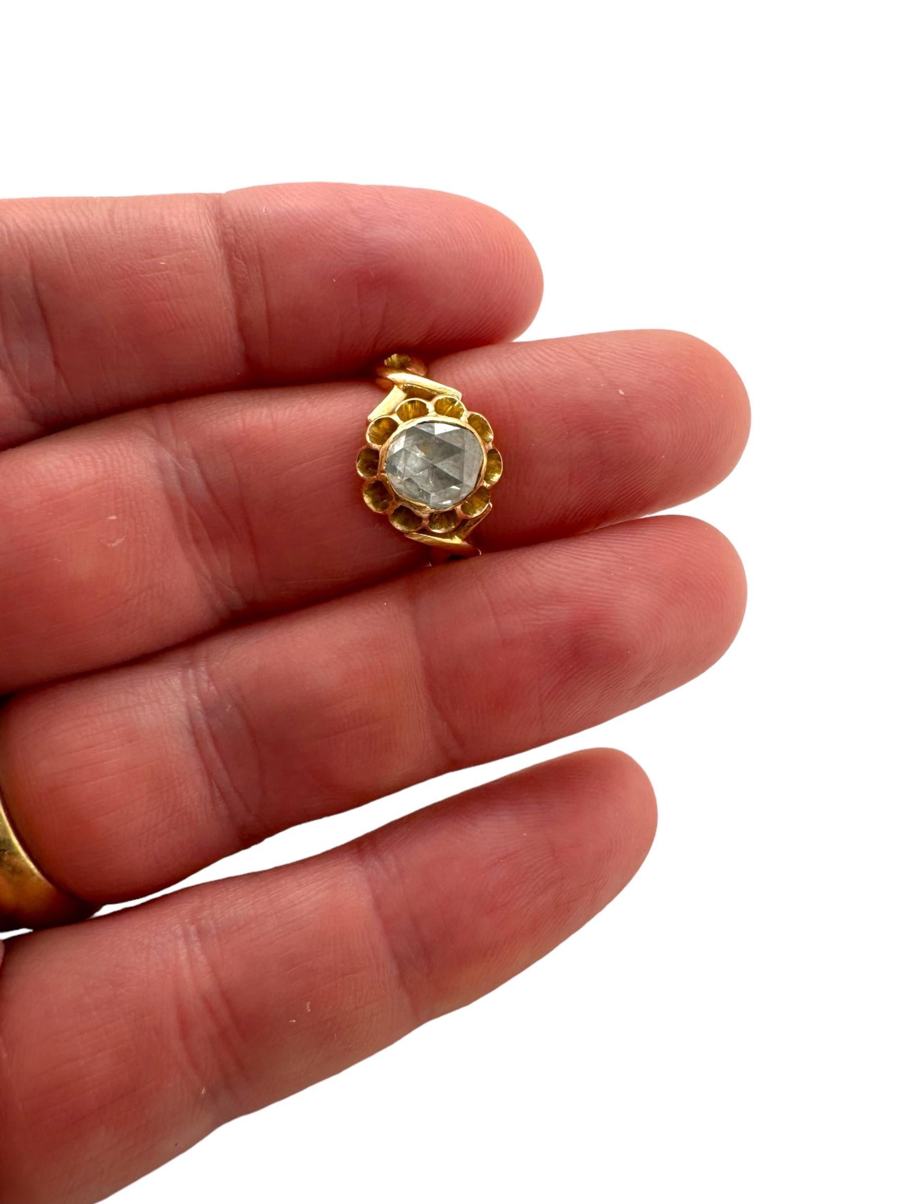 Victorian Era Rose Cut Diamond Engagement Ring For Sale 5