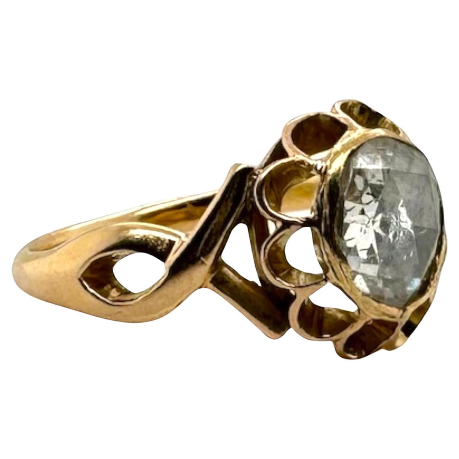 Victorian Era Rose Cut Diamond Engagement Ring